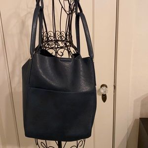 Blue leather Anthropologie  handbag 👜